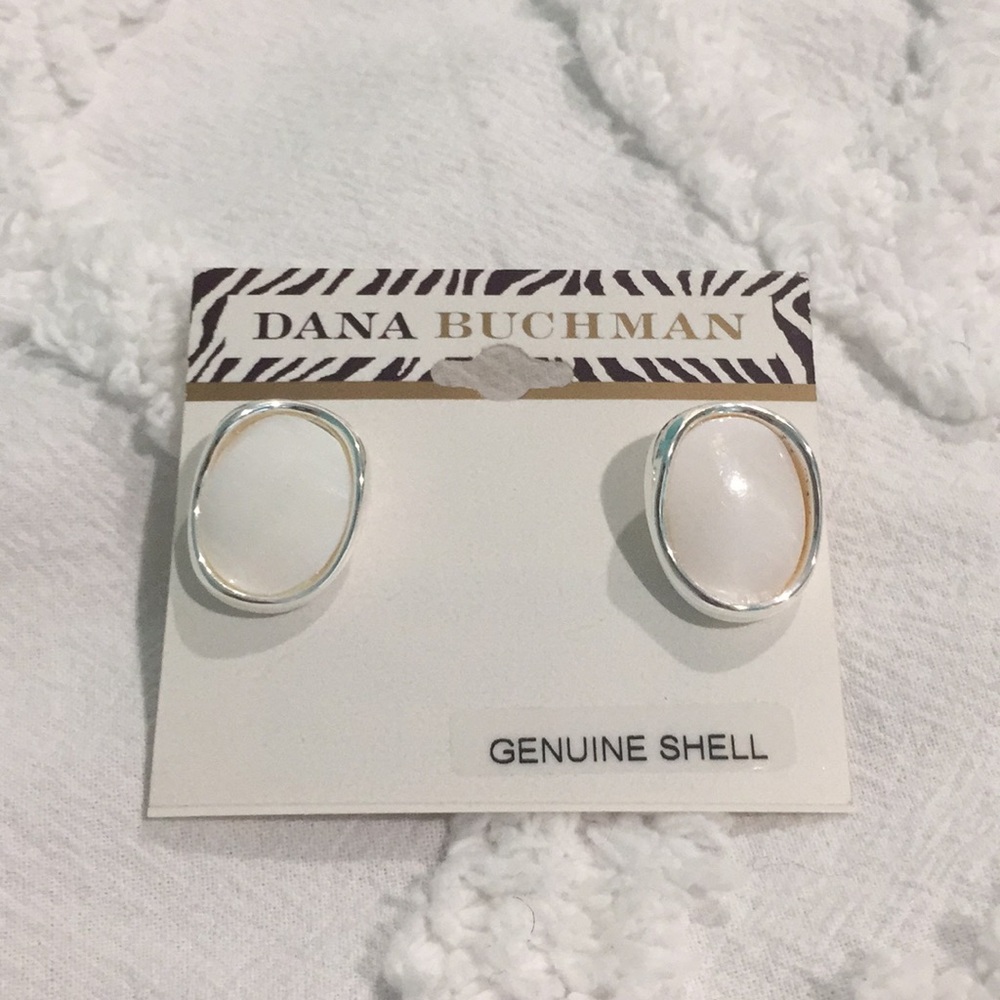 Dana Buchman Shell Button Post Earrings